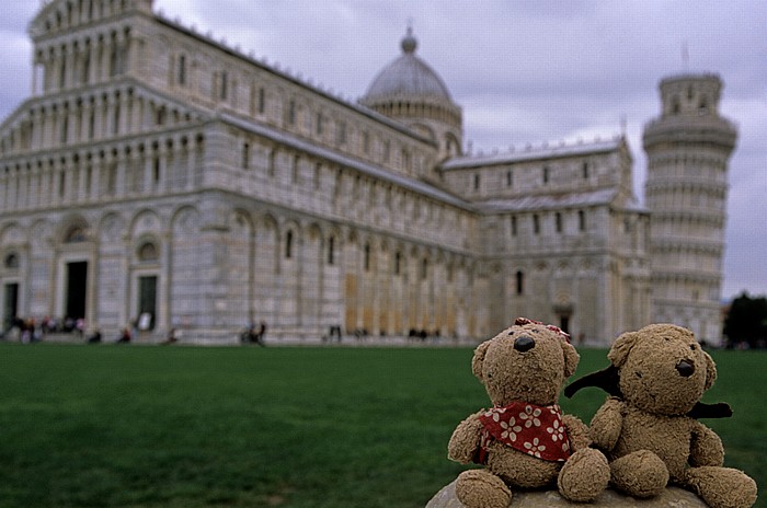 Pisa Piazza dei Miracoli (Piazza del Duomo): Teddine und Teddy Campanile Dom Schiefer Turm