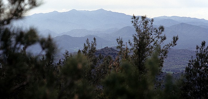 Blick auf das Troodos-Gebirge mit dem Olympos Stavrovouni