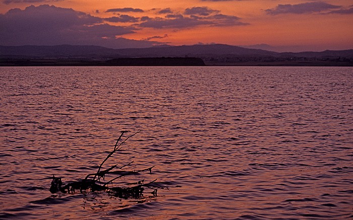 Larnaka Salzsee: Kurz nach Sonnenuntergang