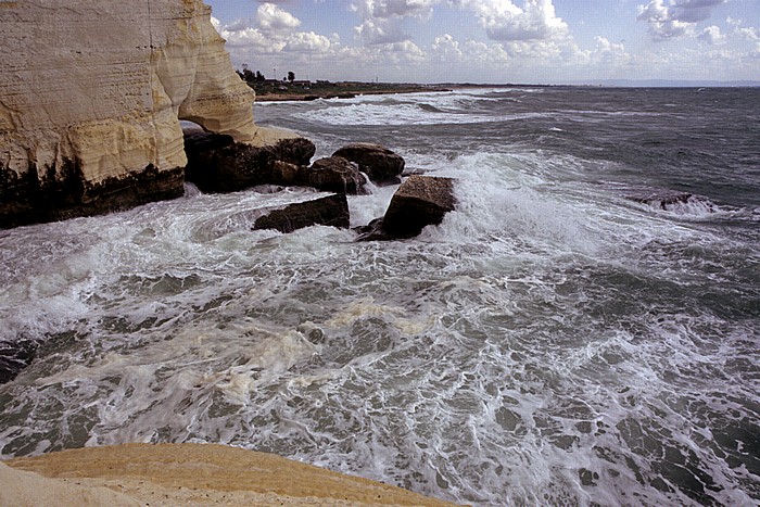 Rosh HaNikra Kalksteinfelsen, Mittelmeer