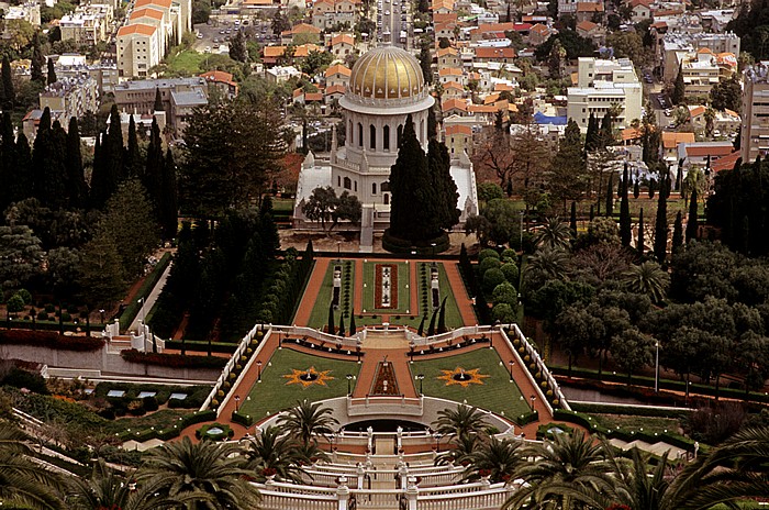 Berg Karmel: Gärten der Bahai mit dem Schrein des Bab Haifa