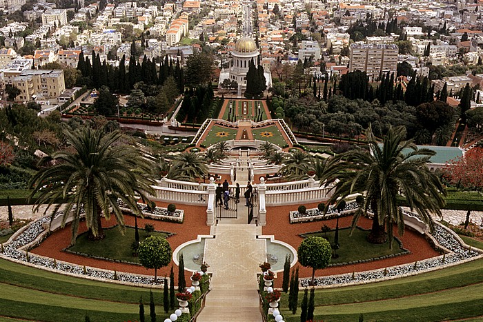 Berg Karmel: Gärten der Bahai mit dem Schrein des Bab Haifa