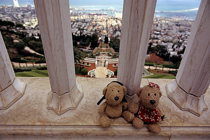 Haifa Berg Karmel: Gärten der Bahai - Teddy und Teddine Hafen Schrein des Bab