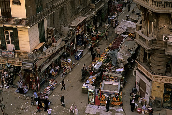 Al-Azbakeya: Blick aus dem Grand Hotel: Suq al-Tawfiqiyya Kairo