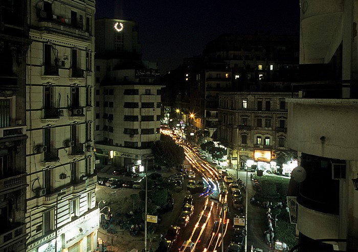 Kairo Al-Azbakeya: Blick aus dem Grand Hotel: Talaat Harb Road