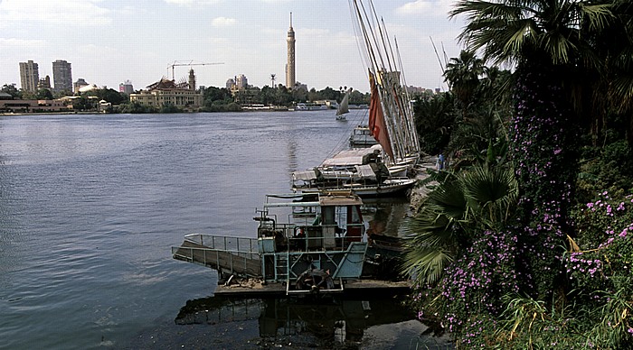 Kairo Garden City, Nil, Gezira (Nilinsel) Fernsehturm Kairo