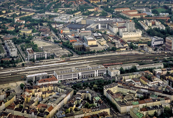 Luftbild aus Zeppelin: Ostbahnhof der Orleansplatz (Haidhausen) München