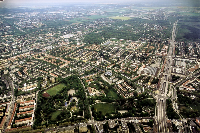 Luftbild aus Zeppelin: Giesing München