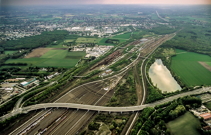 Luftbild aus Zeppelin: Moosach - Rangierbahnhof München Nord, Dachauer Straße