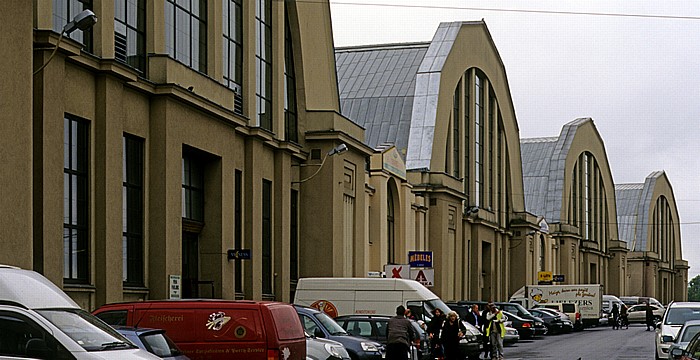Moskauer Vorstadt (Maskavas forstate): Rigaer Zentralmarkt in den Luftschiffhallen