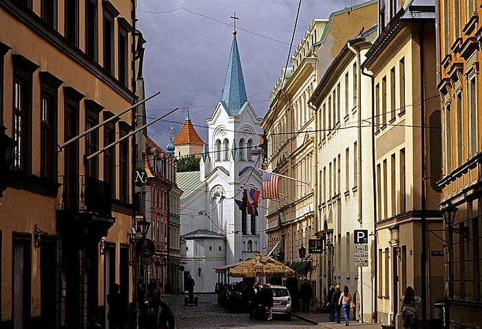 Altstadt: Pils iela, Muttergotteskirche (Sapju Dievmates Romas katolu baznica) Riga