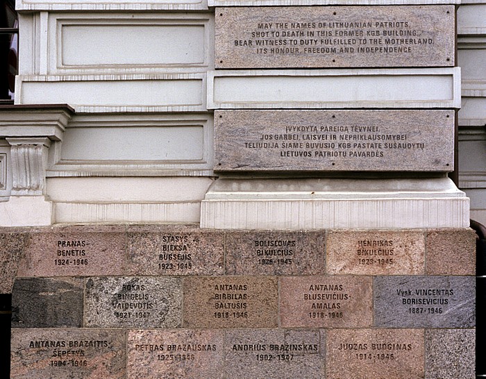 Vilnius Lukiskes: Museum der Opfer des Genozids (Genocido auku muziejus) - Namen der Opfer