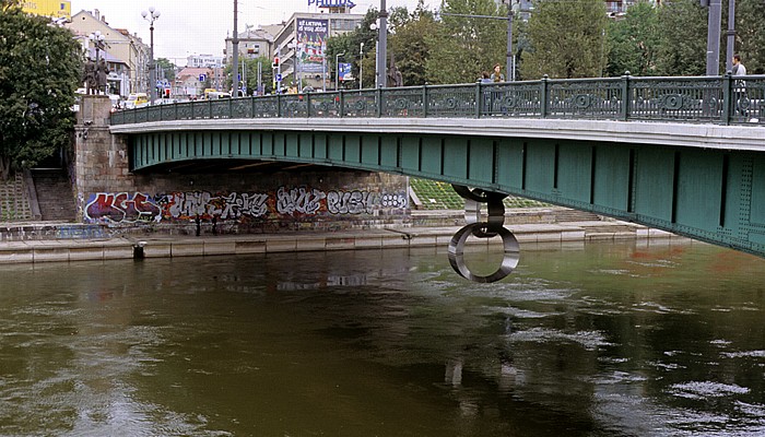 Grüne Brücke über die Neris Vilnius