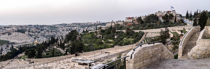 Jerusalem Blick vom Ölberg: Kidrontal und Ölberg