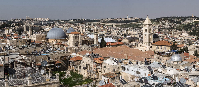 Jerusalem Blick von der Davidszitadelle: Altstadt mit Grabeskirche (Auferstehungskirche) und Erlöserkirche