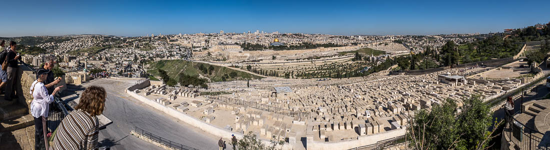 Jerusalem Blick vom Ölberg: Kidrontal, Altstadt mit Tempelberg