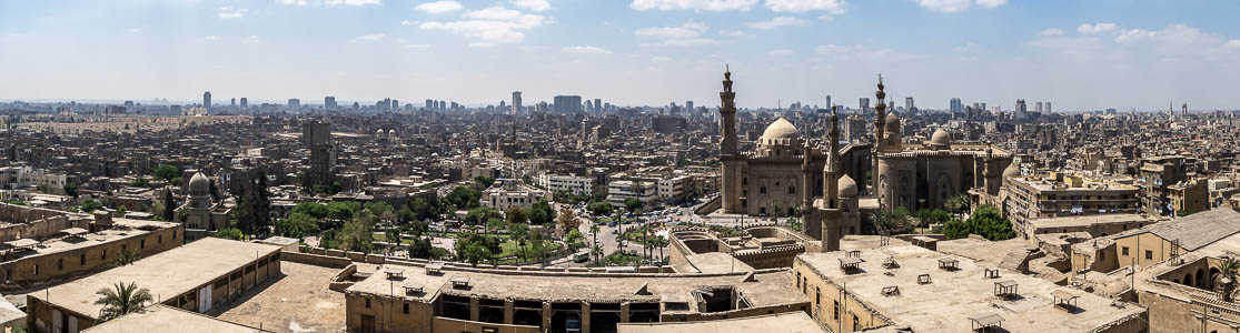 Kairo Blick von der Zitadelle von Saladin Al-Rifa'i-Moschee Ibn-Tulun-Moschee Moschee von Mahmud Pascha New Zainham Residences Salah El Din Citadel Sultan-Hasan-Moschee