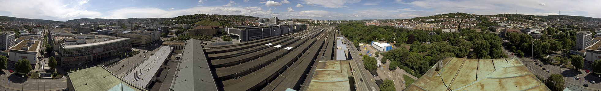 Blick vom Turm des Hauptbahnhofs: Von der Königstraße bis zur Königstraße Stuttgart