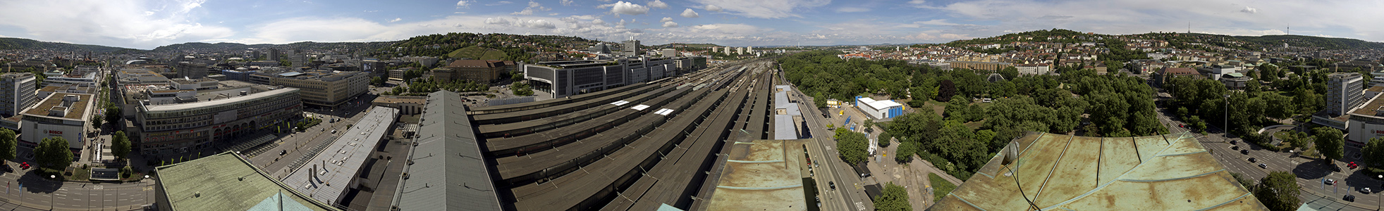 Stuttgart Blick vom Turm des Hauptbahnhofs: Von der Königstraße bis zur Königstraße