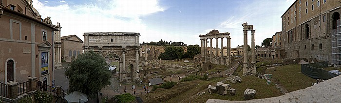 Forum Romanum Curia Iulia Kapitol Septimius-Severus-Bogen Tempel des Saturn Tempel des Vespasian