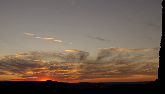 Schloss Veldenz: Sonnenuntergang über Hunsrück und Eifel Veldenz