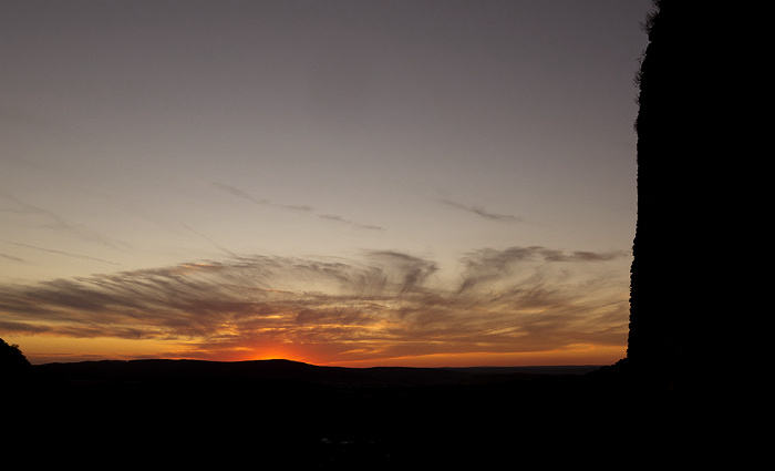 Schloss Veldenz: Sonnenuntergang über Hunsrück und Eifel Veldenz