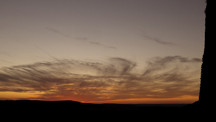 Schloss Veldenz: Sonnenuntergang über Hunsrück und Eifel Veldenz