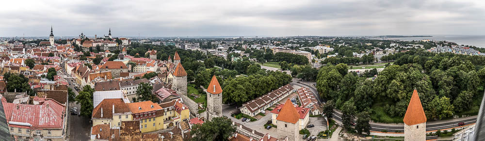 Tallinn Blick von der Olaikirche: Altstadt Domberg Stadtmauer