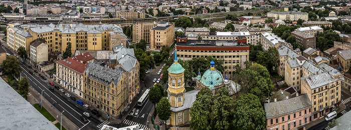 Blick von der Akademie der Wissenschaften: Moskauer Vorstadt (Maskavas forstate) Riga