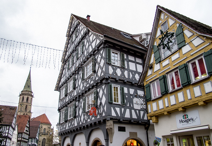 Schorndorf Altstadt: Johann-Philipp-Palm-Straße - Palm'sche Apotheke Evangelische Stadtkirche