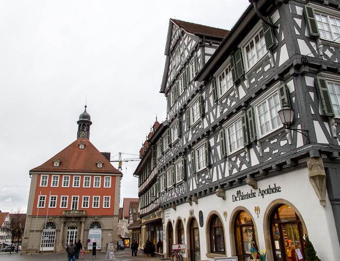 Altstadt: Marktplatz - Rathaus und Palm'sche Apotheke Schorndorf