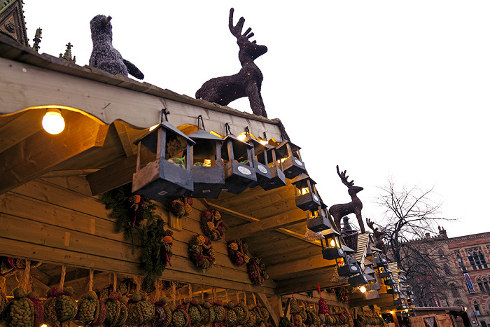 Albert Square mit Weihnachtsmarkt Manchester