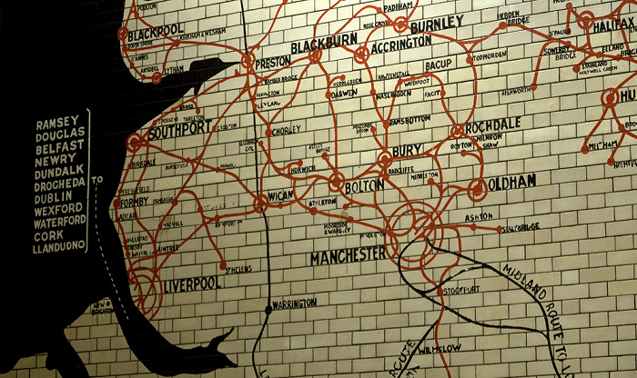 Manchester Victoria Station: Netzplan der Lancashire and Yorkshire Railway