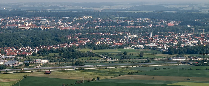Bayern - Landkreis Freising: Freising Bundesautobahn A 92 Luftbild aerial photo