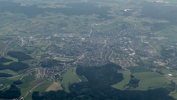 Bayern - Landkreis Pfaffenhofen an der Ilm: Pfaffenhofen an der Ilm Trabrennbahn Hopfenmeile Luftbild aerial photo