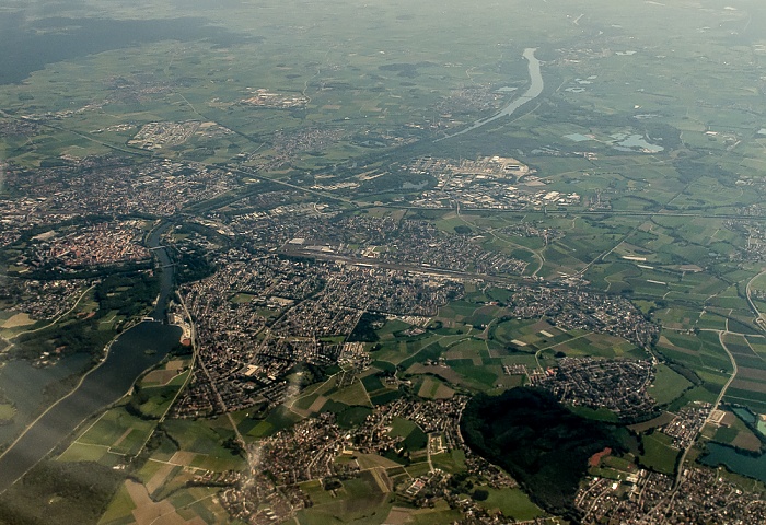 Ingolstadt Altstadt Donau Hauptbahnhof Luftbild aerial photo