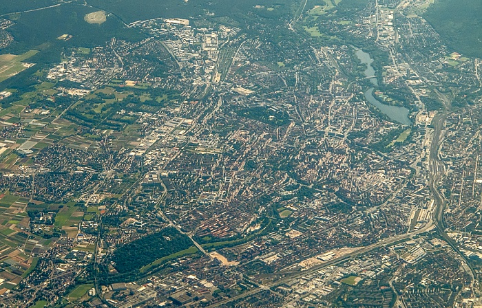 Nürnberg Altstadt Hauptbahnhof Wöhrder See Luftbild aerial photo
