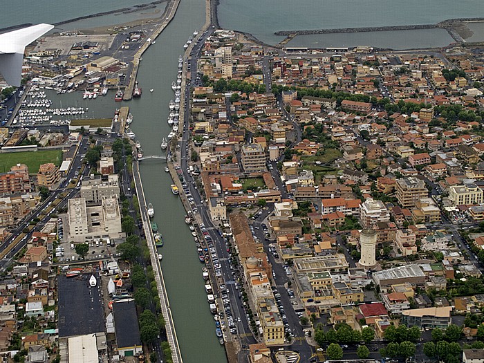 Latium - Fiumicino: Canale di Fiumicino Luftbild aerial photo