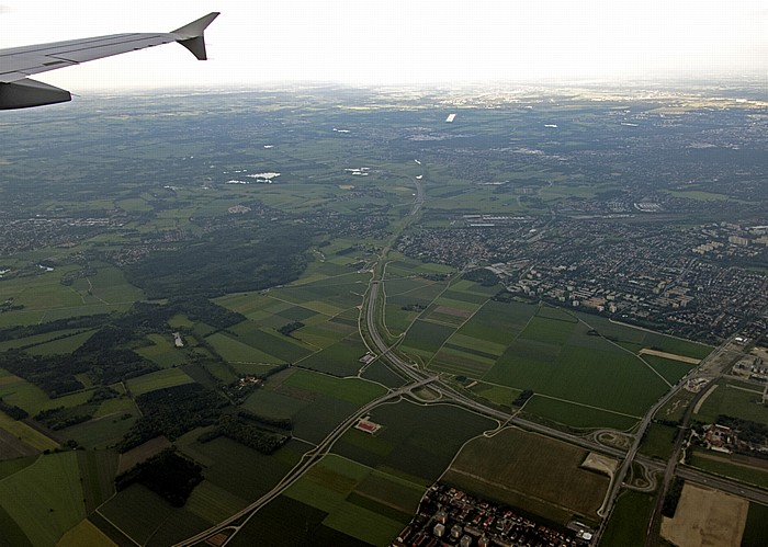 Bayern - Landkreis Fürstenfeldbruck: Autobahnring A 99 (Westumfahrung) Anschlussstelle Germering-Nord Germering Luftbild aerial photo