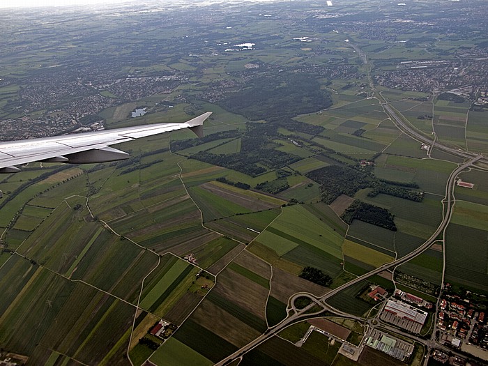 Bayern - Landkreis Fürstenfeldbruck: Bundesstraße B 2 Germering Gröbenzell Luftbild aerial photo