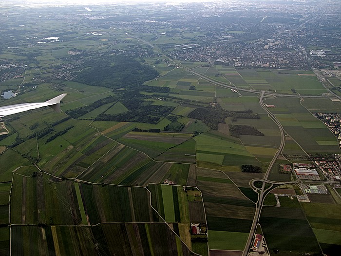Bayern - Landkreis Fürstenfeldbruck: Bundesstraße B 2 Germering Luftbild aerial photo