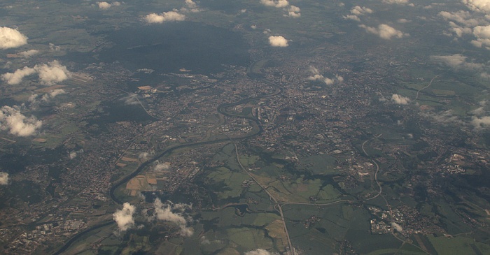 Sachsen (v.l.): Landkreis Meißen, Dresden, Landkreis Sächsische Schweiz-Osterzgebirge Autobahndreieck Dresden-West Bundesautobahn A 17 Bundesautobahn A 4 Luftbild aerial photo