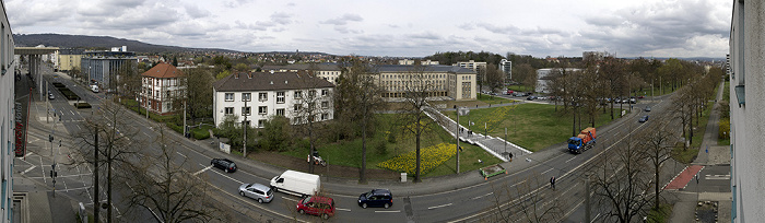 Kassel Blick aus dem InterCityHotel: Wilhelmshöher Allee Bahnhof Kassel-Wilhelmshöhe Bergpark Wilhelmshöhe Bundessozialgericht Herkules Oktogon