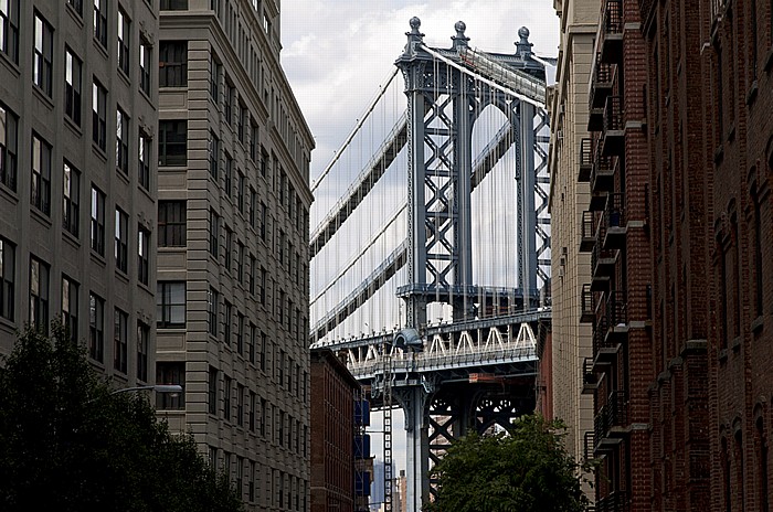 New York City Dumbo (Down Under the Manhattan Bridge Overpass): Washington Street, Manhattan Bridge
