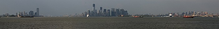 New York City Blick von der Staten Island Ferry: Upper Bay Brooklyn East River Hudson River Manhattan