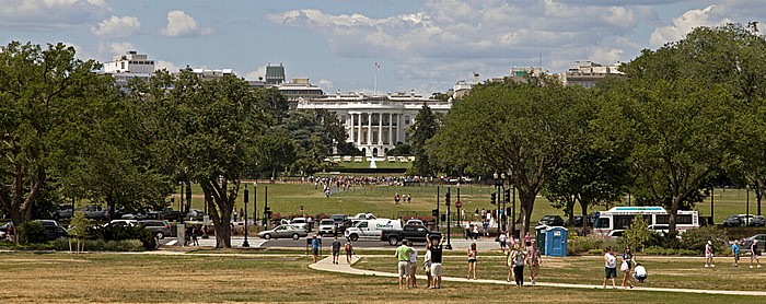 Washington, D.C. National Mall: Blick vom Hügel des Washington Monument - Weißes Haus (White House)