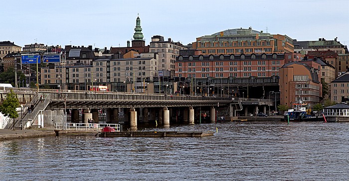Stockholm Blick von Riddarholmen - Riddarfjärden und Södermalm Centralbron Hilton Stockholm Slussen