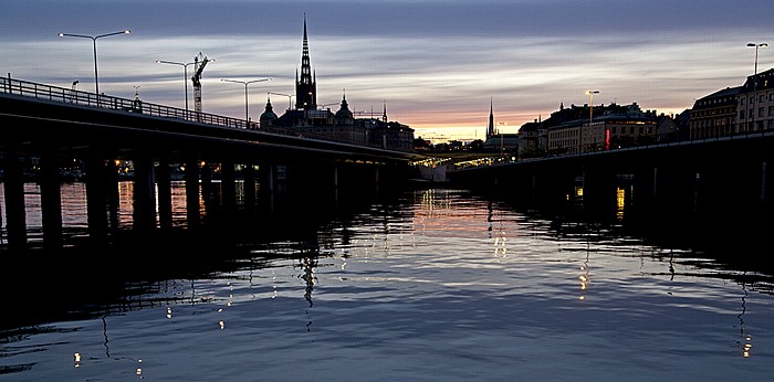 Stockholm Riddarfjärden (Söderström) Centralbron Riddarholmen Riddarholmskirche