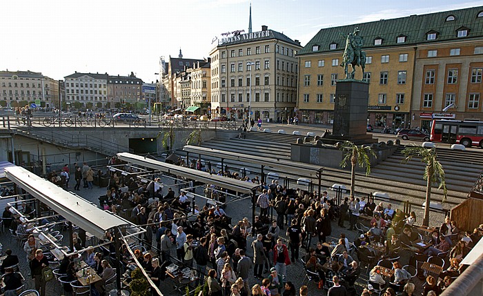 Stockholm Altstadt Gamla stan: Slussplan - Denkmal für Karl XIV. Johann