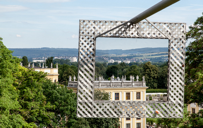 Kassel Friedrichsplatz: Rahmenbau (oder Landschaft im Dia) (von Haus-Rucker-Co) - documenta 6 Karlsaue Orangerie